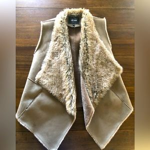 Nic+Zoe Tan Fur Vest